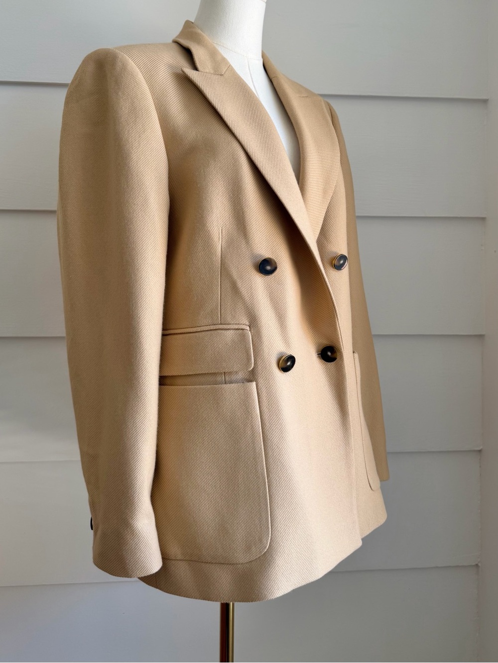 Reiss Larsson Double Breasted Twill Blazer in Light Camel US 10 - Picture 6 of 12